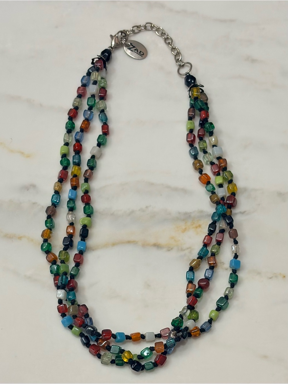 Zad Multistrand Multicolored Beaded Statement Necklace Adjustable